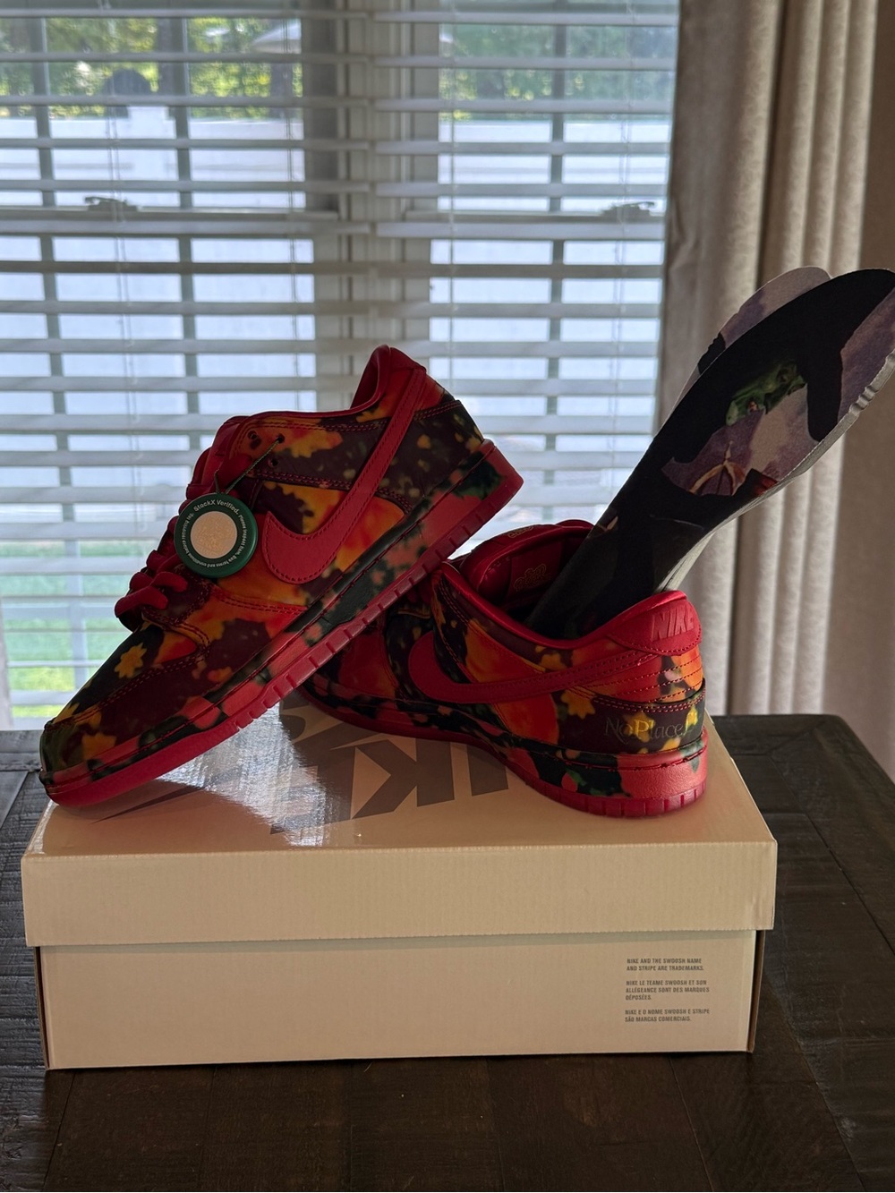 Kids Red Floral Low-Top Sneakers